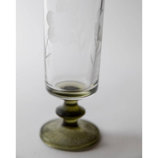 Green Vintage Champagne Glasses, 1970s, Set of 4 For Sale - Image 8 of 12