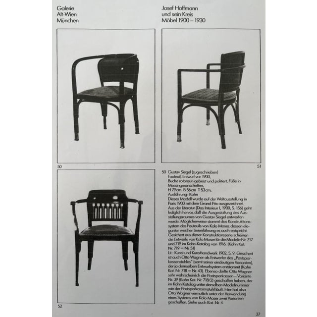 Antique Vienna Secession No. 714 Armchairs by Gustav Siegel for Jacob & Josef Kohn, 1890s, Set of 4 For Sale - Image 6 of 18