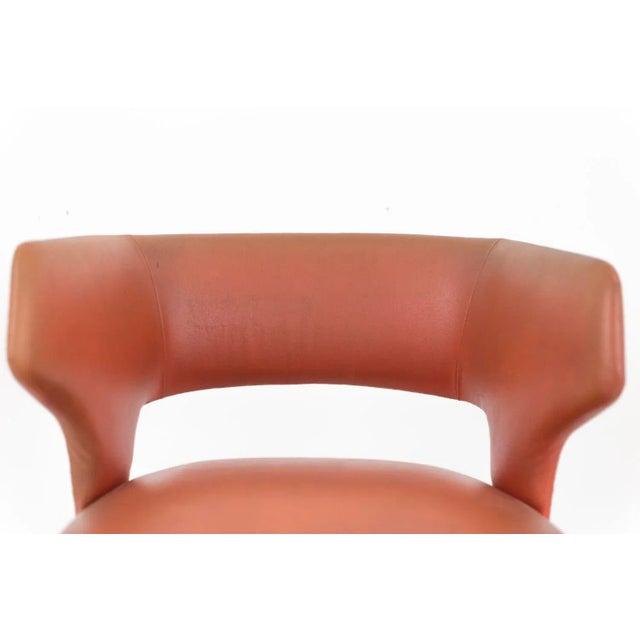 Black Orange Skai and Black Lacquered Metal Armchair, 1950s For Sale - Image 8 of 11