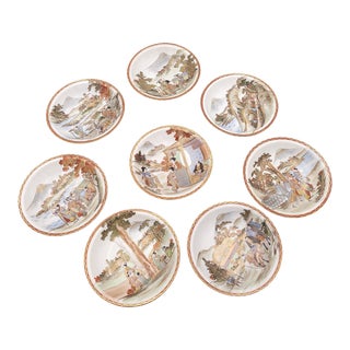 Circa 1950 Kutani Hand-Painted Bowls, Japan- Set of 8 For Sale