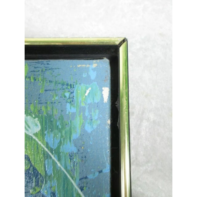 1969 Magnus Engstrom Painting Downhill Skier Mid Century Modern For Sale - Image 11 of 12