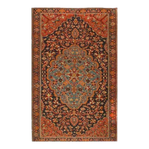 Late 19th Century Antique Persian Sarouk Farahan Rug - 4′5″ × 6′9″
