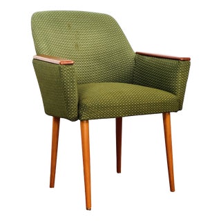 Vintage Chair in Green Upholstery, 1960 For Sale