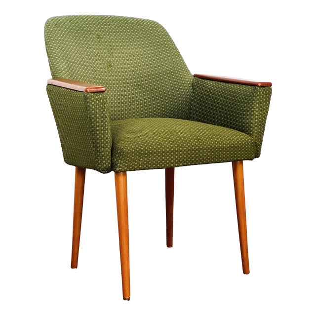 Vintage Chair in Green Upholstery, 1960 For Sale