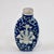 Chinoiserie Antique Blue & White Enamel Lotus Flower Chinese Snuff Bottle With Stone Stopper For Sale - Image 3 of 15