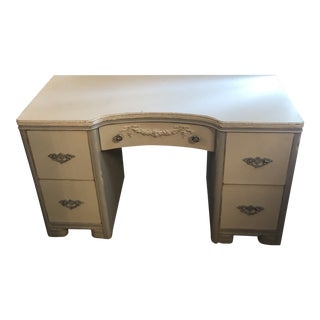 1930s White & Gray Painted Vanity For Sale