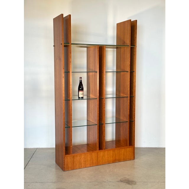 Cherrywood Display Case on Wheels, 1990s For Sale - Image 4 of 15