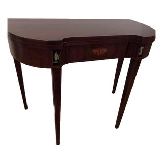 1990s Baker Furniture Neoclassical Style Mahogany Game Table For Sale