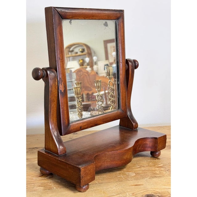 Late 19th Century Antique Tabletop Wood Shaving Mirror Stand For Sale - Image 5 of 9