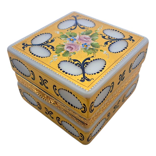 Murano Opaline Glass Jewelry Box from Andromeda Glassworks, 1970s For Sale
