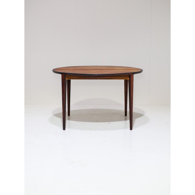 Henry Rosengren Hansen Round Extendable Dining Table in Rosewood by Henry Rosengren Hansen for Brande Møbelindustri, 1960s For Sale - Image 4 of 18
