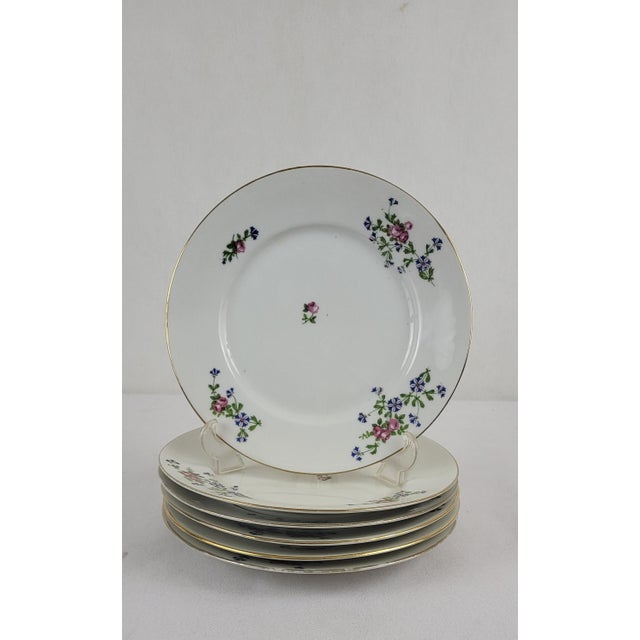 Barbeaux Porcelain Dessert Plates from Limoges, 1950s, Set of 6 For Sale - Image 11 of 11