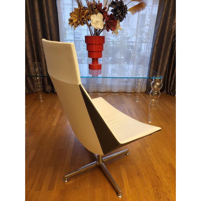 Kayak Armchair in White and Black Leather from Kastel, Italy, 2010s For Sale - Image 9 of 13