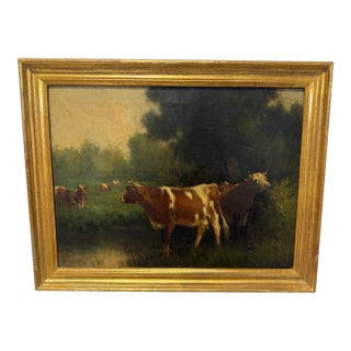 19th Century, Circle of Henry William Banks Davis r.a "Cattle in Pasture" For Sale