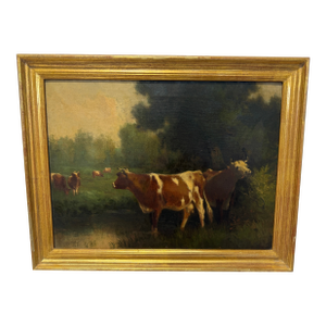 19th Century, Circle of Henry William Banks Davis r.a "Cattle in Pasture"