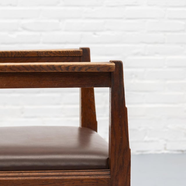 Wood Art Deco Dutch Chair in Oak, 1920s For Sale - Image 7 of 18