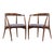 Lawrence Peabody Mid Century Walnut Dining Chair - Pair For Sale