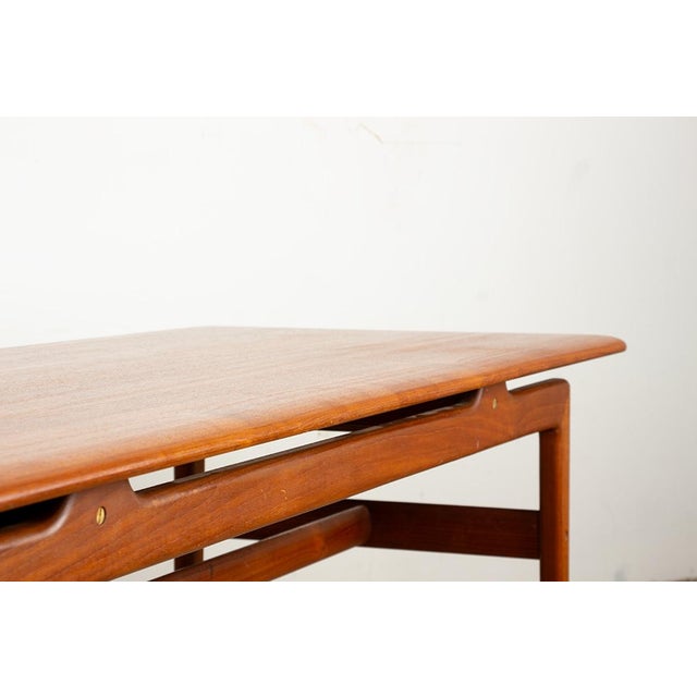 Large Danish Teak Coffee Table with 2 Side Document Holders, 1960 For Sale - Image 9 of 14