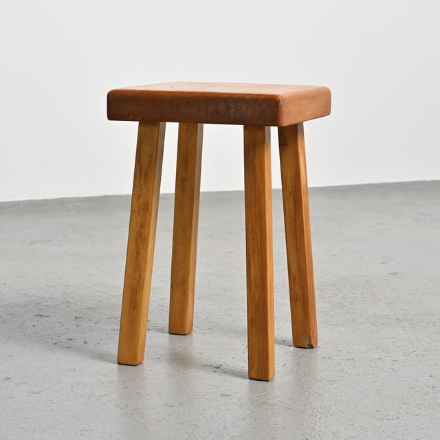 Wood Pine Stools by Charlotte Perriand for Les Arcs, 1980s, Set of 2 For Sale - Image 7 of 13
