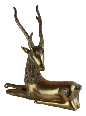 Hollywood Regency Polished Brass Deer