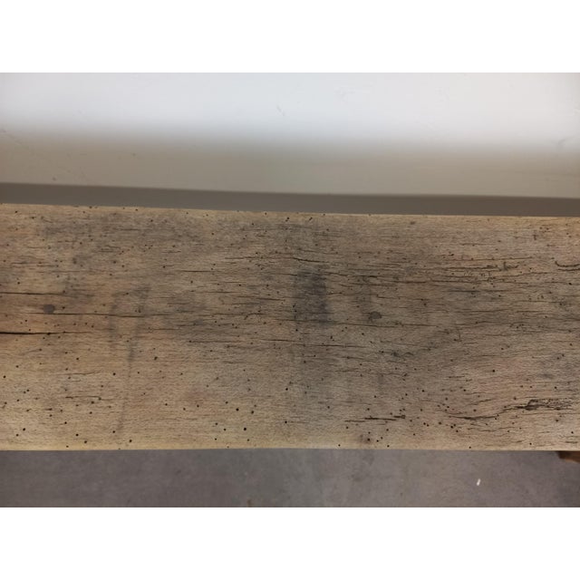 Rustic Oak Bench, 1920s For Sale - Image 10 of 18