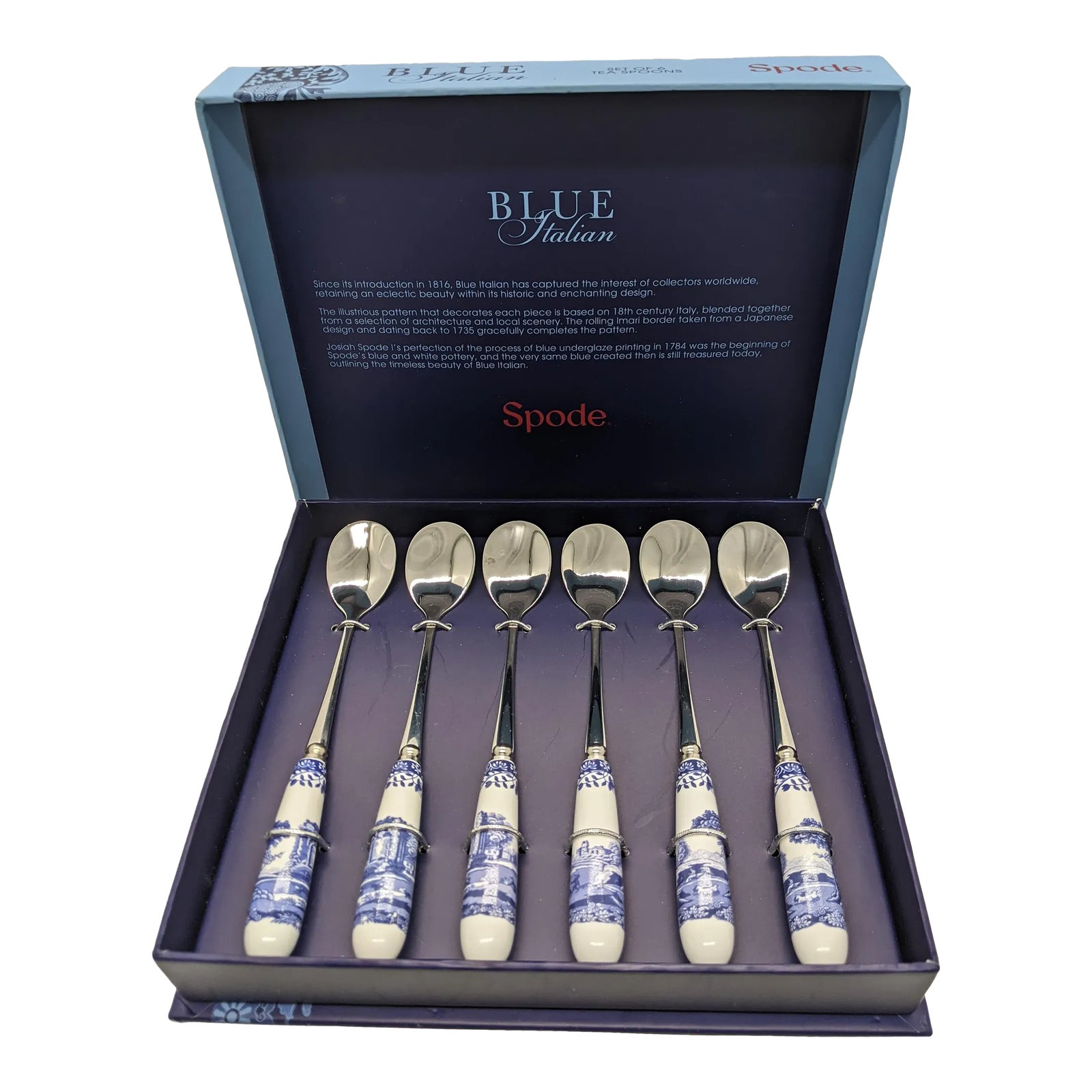 Early 21st Century Spode Blue Room Blue White Italian Pattern