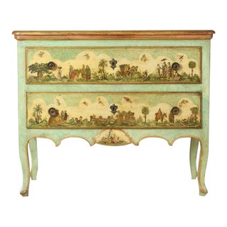 Early 20th Century Italian Lacca Povera Commode For Sale