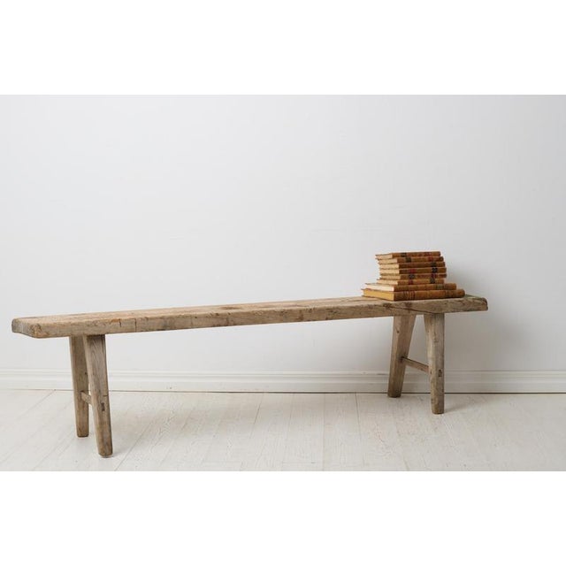 Rustic Rustic Primitive Handmade Bench, Northern Sweden For Sale - Image 3 of 10
