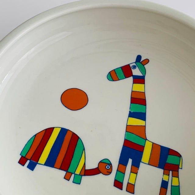 Off-white Vintage Mid Century Arabia Kids Children’s Bowl Dish Plate For Sale - Image 8 of 9