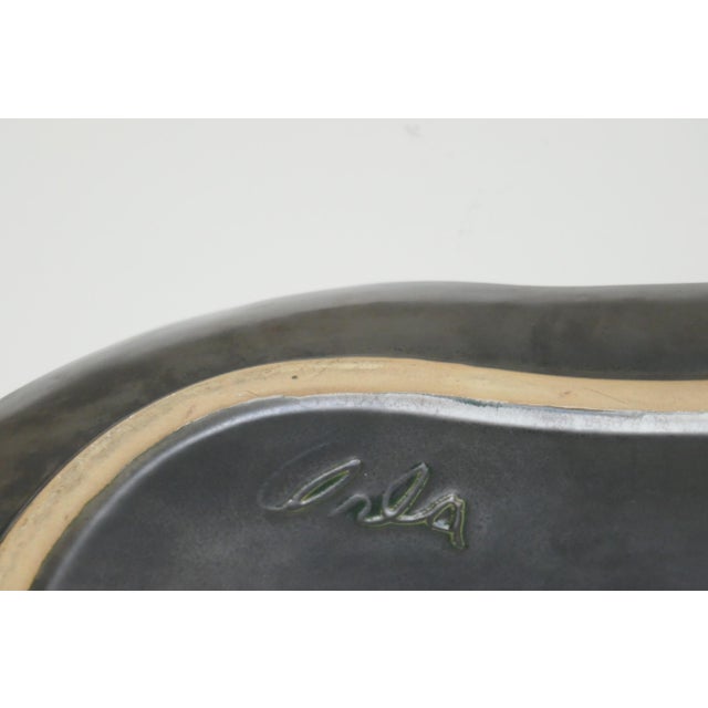 French Free Form Surrealist Black Ceramic Dishes By Peter Orlando, 1960s For Sale - Image 9 of 14