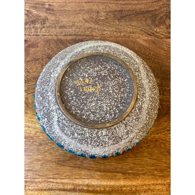 1950s 1950s Early Aldo Londi for Bitossi Ocean Blue Volcanic Glaze Ashtray, Italy For Sale - Image 5 of 7