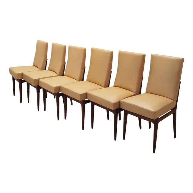 Italian Mahogany Chairs, Italy, 1960s, Set of 6 For Sale