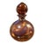 Vintage French Allex Art Glass Perfume Bottle With Stopper – Iridescent Amber & Amethyst Swirl Glass, 1980s For Sale