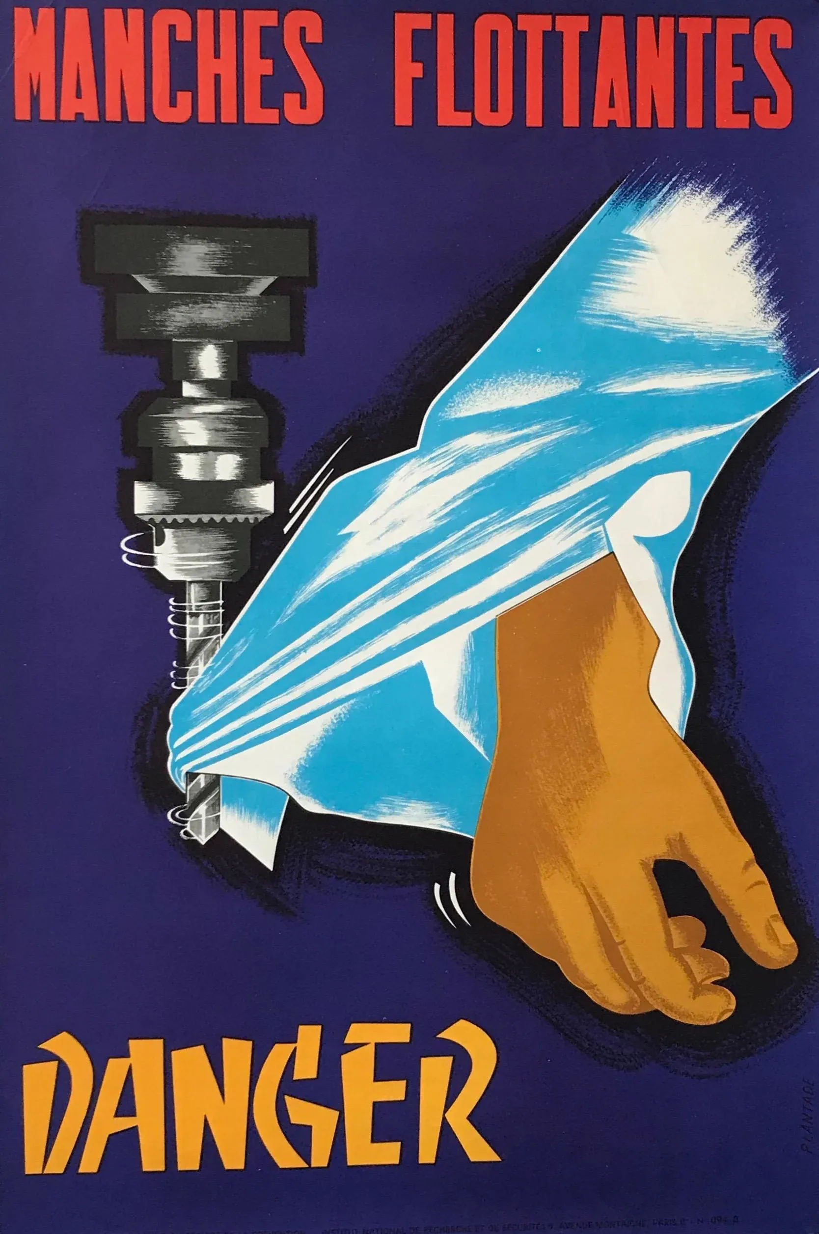 「危険がいっぱい」本国フランス小判オリジナルポスター 1970 Original French Workplace Safety Poster - Manche Flottantes