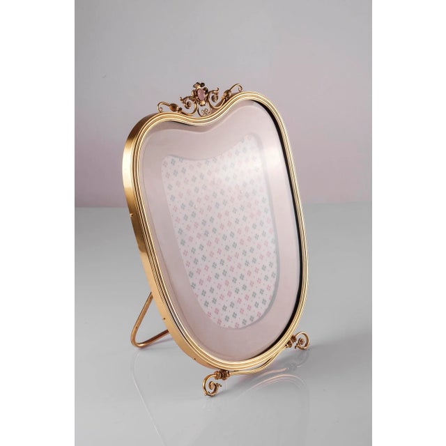 Italian Gilded Silver Picture Frame by De Vecchi For Sale - Image 7 of 7