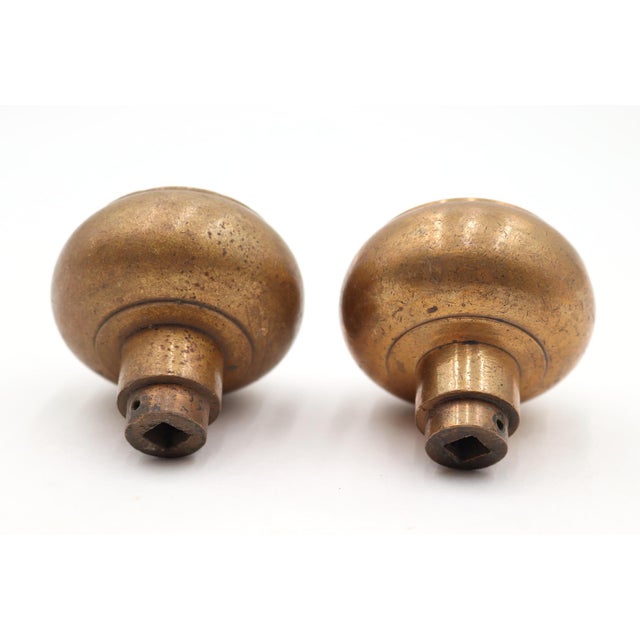 Pair of 1930s Bronze Knickerbocker Village Door Knobs For Sale - Image 4 of 4