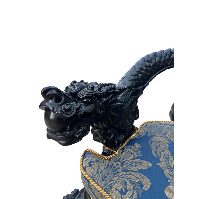 Pair of Vintage Asian Dragon Armchairs Made in Ishizuka For Sale - Image 14 of 17