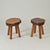 Pair of handcrafted side tables in Burr Elm wood 1970's. These stools have been handmade individually, therefore each...