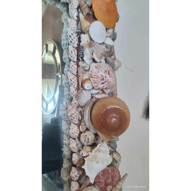 Vintage Handcrafted California Seashell Mirror For Sale - Image 6 of 18