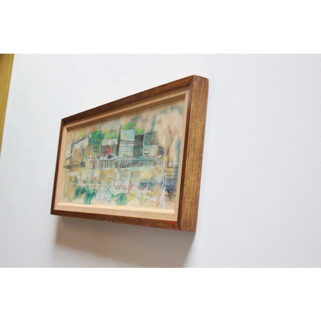 Mid-Century Modern Impressionist Landscape Gouache on Canvas by Martin Weber For Sale - Image 3 of 12