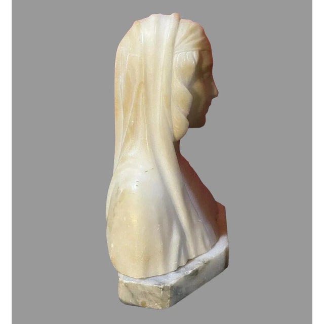 Antique Victorian Alabaster Statue Sculpture of Young Woman 19th Century For Sale - Image 6 of 8
