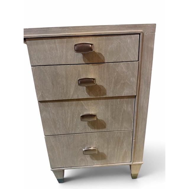 Gray Sligh by Lexington "Greystone Dylan" Curved Walnut Demilune Executive Desk For Sale - Image 8 of 12