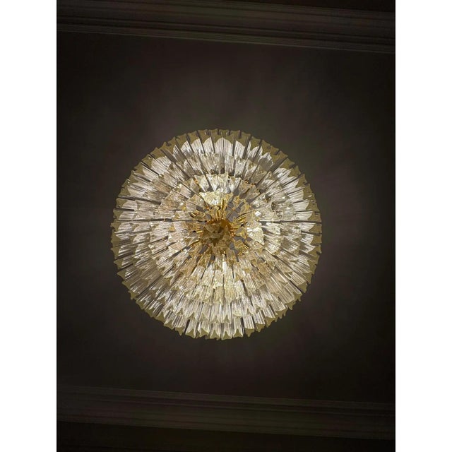 Contemporary Murano Glass Chandelier with Clear Triedo Glass by Simoeng For Sale - Image 3 of 12