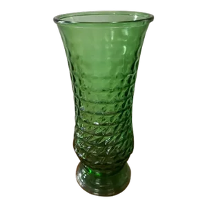 Vintage E. O. Brody Co. Green Glass Heavy Pressed Glass Vase