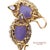 Early 21st Century 14k(585) Solid Yellow Gold Natural Purple Stone Omega Back Earrings For Sale - Image 5 of 10