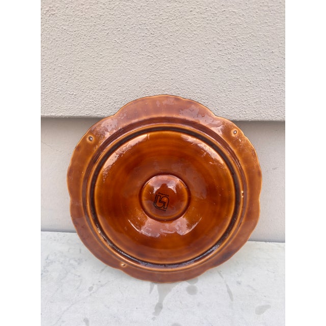 De Sarreguemines Majolica Oyster Plate Sarreguemines Circa 1950 For Sale - Image 4 of 4