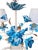 Chinoiserie Vintage Small 4 Light Tole Newly Hand Painted Blue White Chinoiserie Rose Leaf Chandelier For Sale - Image 3 of 9