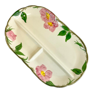 Mid-Century Americana Boho Chic Franciscan Desert Rose 3-Part Divided Relish Dish.