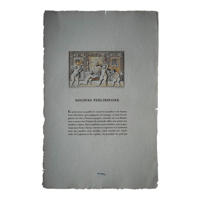 Antique Copperplate Engraving-Cherubs-18th C.-Folio Size For Sale