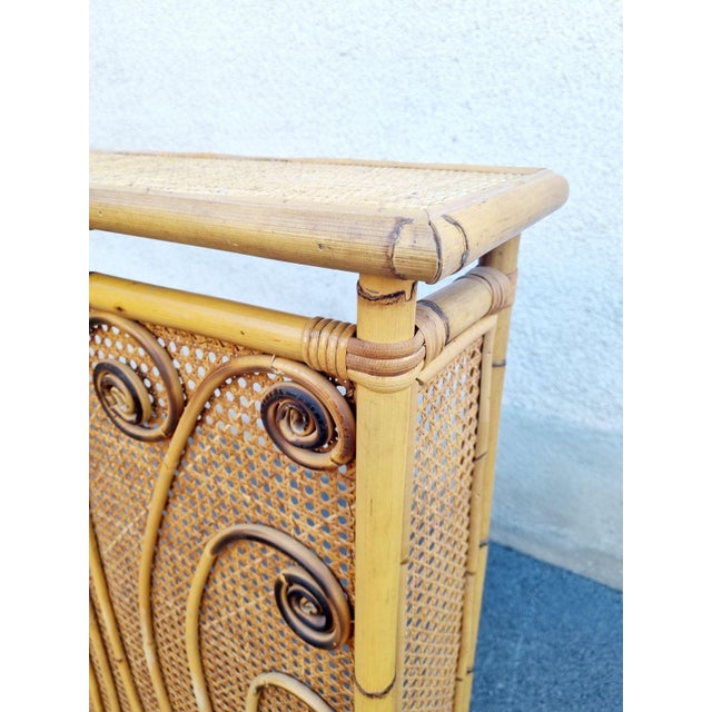 Brown Large Italian Modern Bamboo and Rattan Radiator Cover by Franco Albini, 1960s For Sale - Image 8 of 17